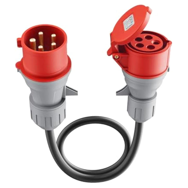 Adaptador Daolar CEE 3 fases 5 pinos 32/400V Plug para tomada 16A/400V com cabo de carregamento de cobre puro 5X2,5mm² 0,3m