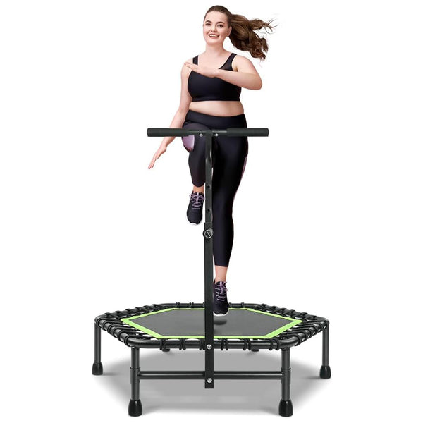 Daolar Rebounder Trampolim para Adultos, Mini Trampolim Silencioso Exercício Indoor Fitness Trampolim Bungee Rebounder Treino Carga Máxima 150kg