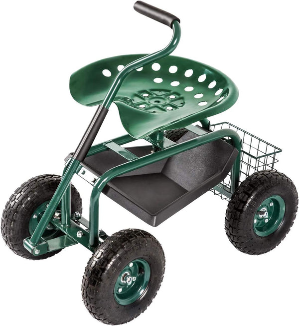 Daolar rolling seat garden trolley seat až 136 kg nosnosť, záhradné sedadlo s otočným sedadlom a rukoväťou