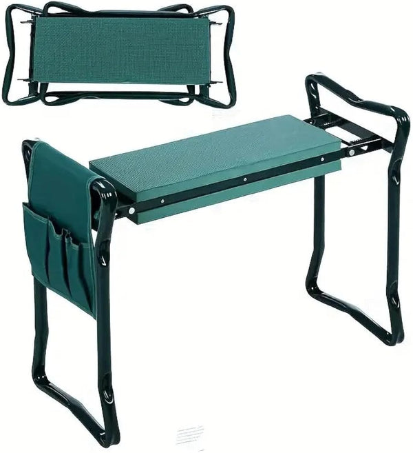 Banco de jardim Daolar Kneebench Kneeler com almofada de joelho macia para jardinagem, Kneeler de jardim, banco de jardim dobrável até 170 kg com 2 bolsas de ferramentas, cadeira de jardim para ajoelhar e sentar